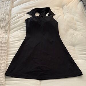Classic Black Halter A-Line Dress